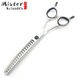 High Quality SUS440C Stainless Steel Pet Grooming Curved Thinning Scissors 6.5 Inch Fishbone Teeth