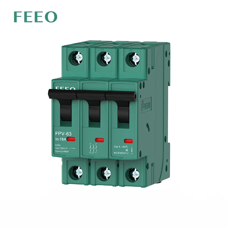 FPV-63 IEC60947 16 20 32 40 50 63 Amp 63a 1 2 3 4 Poles Miniature Circuit Breaker DC MCB