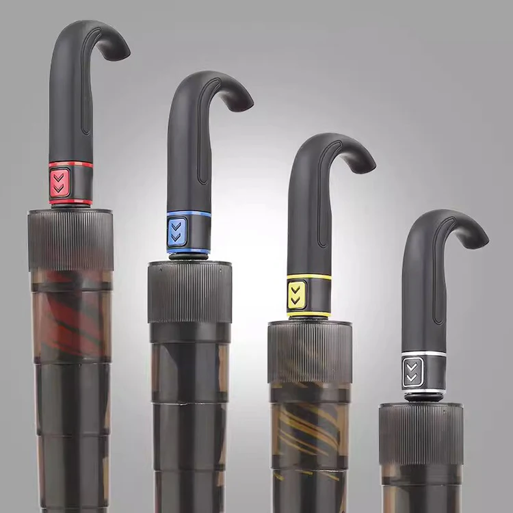 Hot sale custom double layer windproof big straight umbrella automatic man golf umbrella with plastic waterproof cover