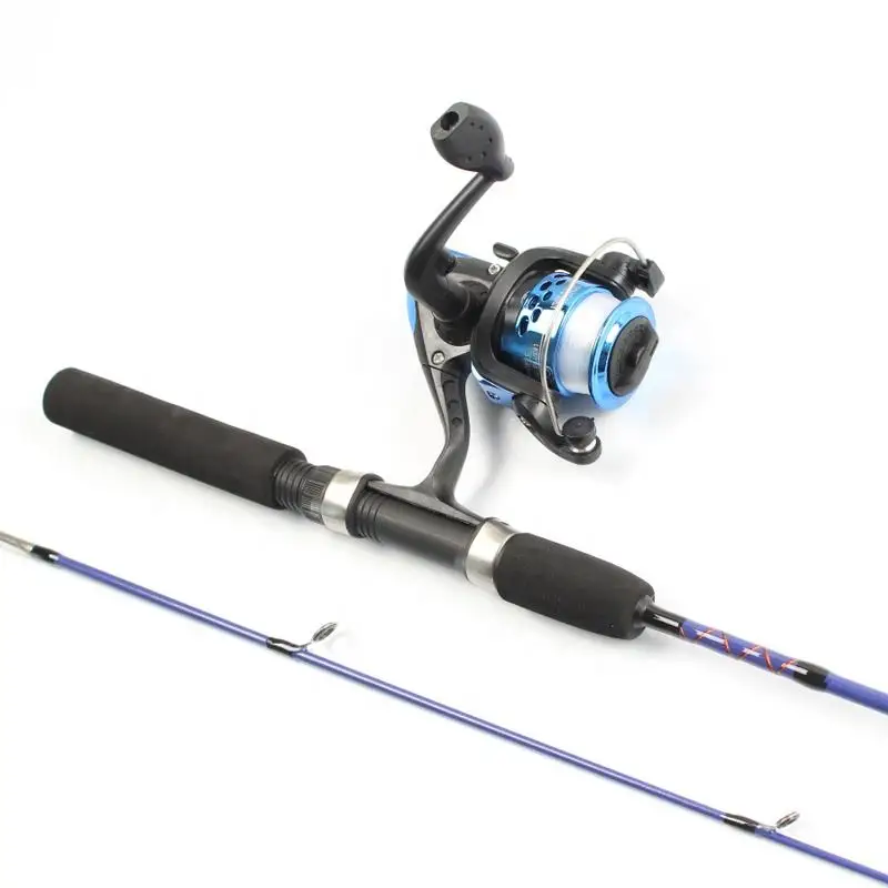 1.2m 1.5m cheap winter solid glass ice fishing rods with spinning reel combo set