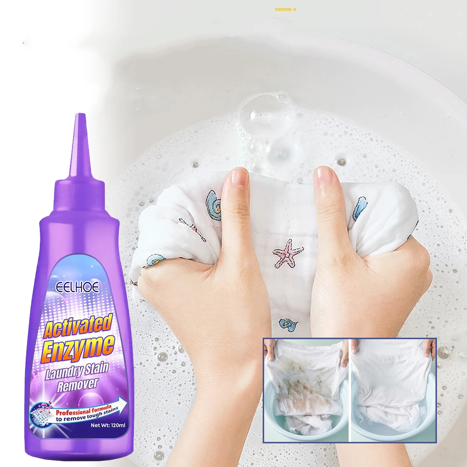 EELHOE Liquid Laundry Soap Activated Enzyme Washing Soap Laundry Gentle Laundry Fragrance Liquid