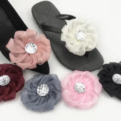Handmade cloth art leather shoes flower slippers beach shoes accessories