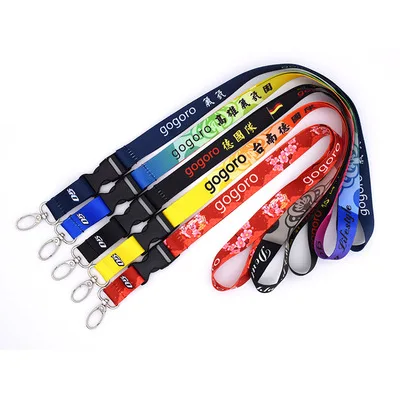 Manufacturer Custom Layards For Promotion Single Retractable Neck Strap Clip Ribbon Keychain Professional Anime digital Lanyard