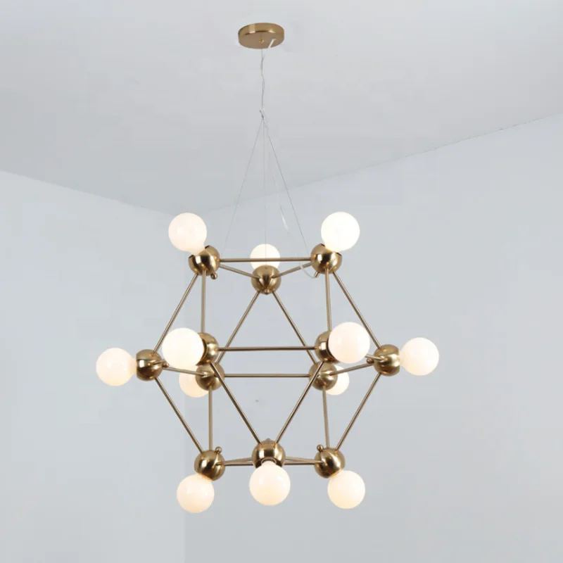 Белый кованого железа 12 огней современный дизайн интерьера металлическая люстра подвесной светильник