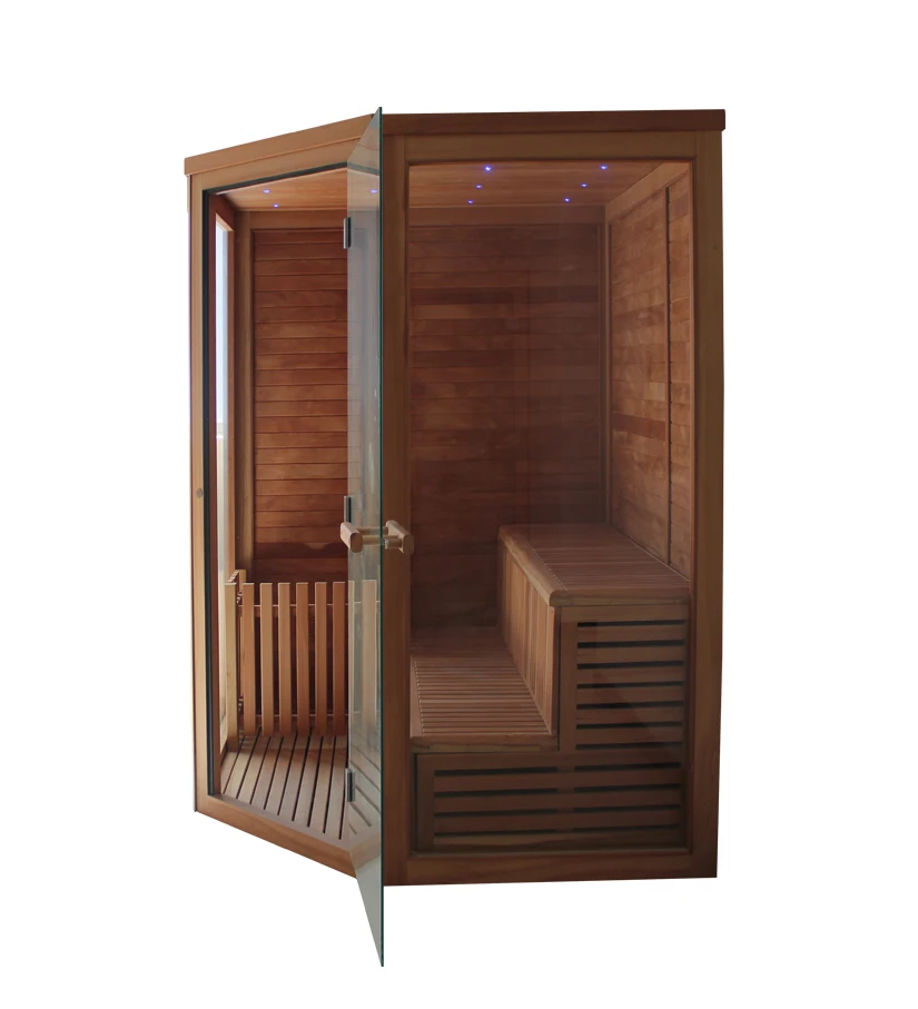 Person luxury shower steam wood outdoor sauna rooms