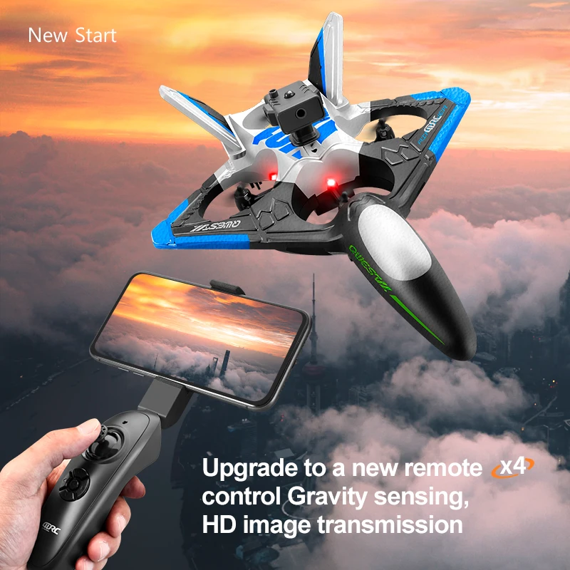 4DRC 4D-V31 Beginner Hobby Glider Airplane Toys 360 Degree Stunt Fighter Toys 2.4G Epp Foam Remote Control Glider With Hd Camera