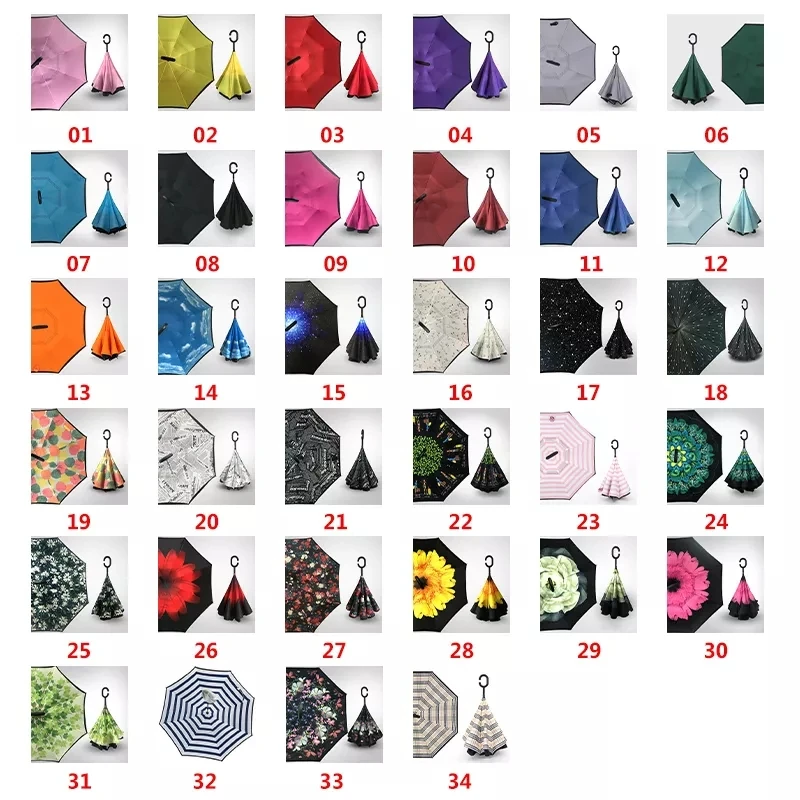 TX201 Luxury Double Layer Windproof Reverse Umbrella C Custom Upside Invert Umbrellas Wholesale Custom Double Arc C Plastic