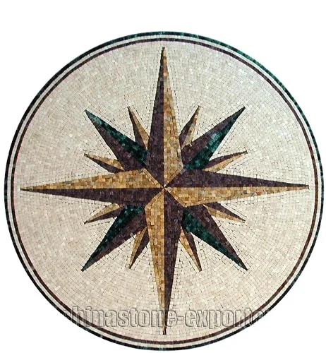 Мраморная инкрустация мозаичный узор пол водоструйный камень медальон