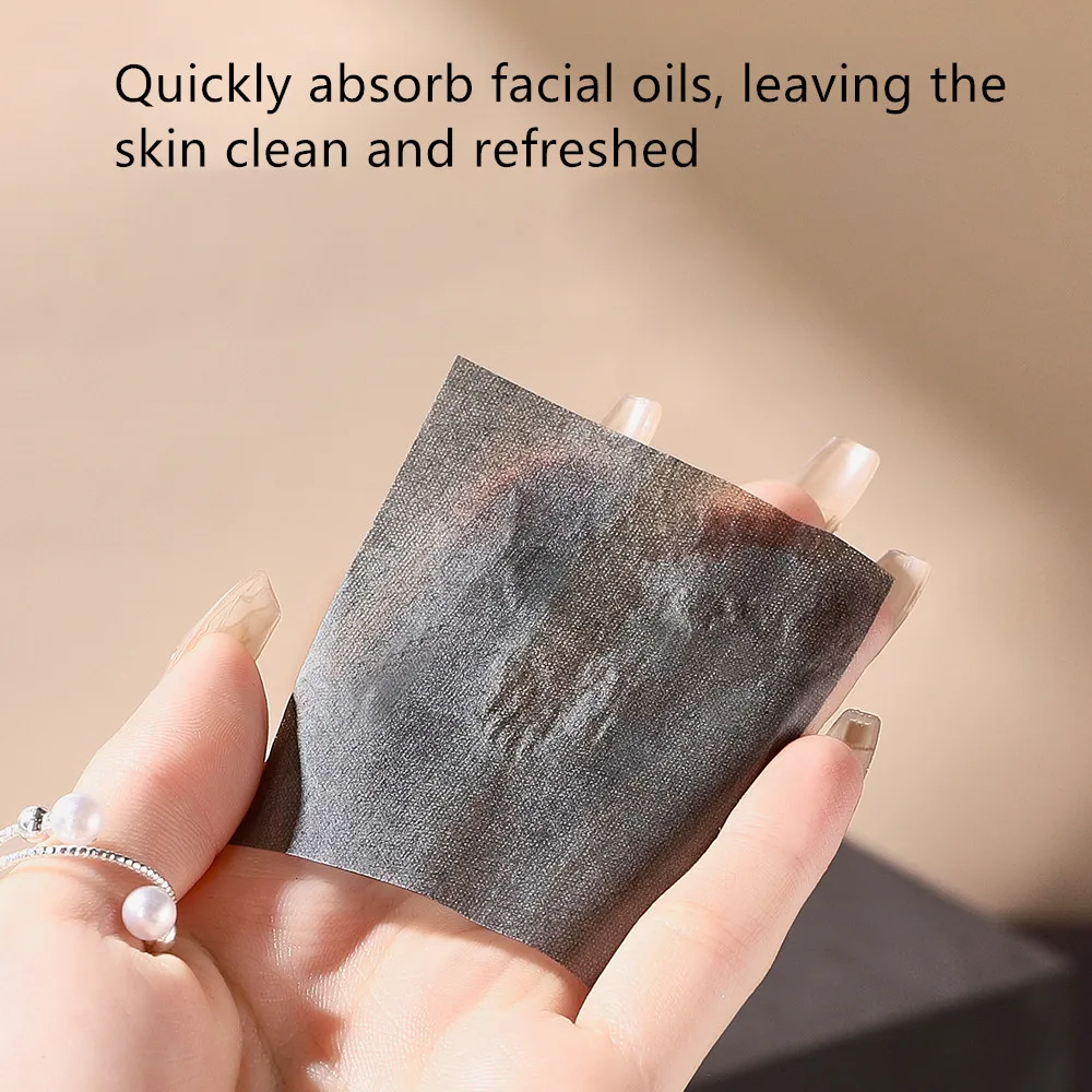 Skin Care Tools Facial Oil Absorbing Paper with Powder Puff Mirror Refreshing Oil Control Facial Oil Removing Paper