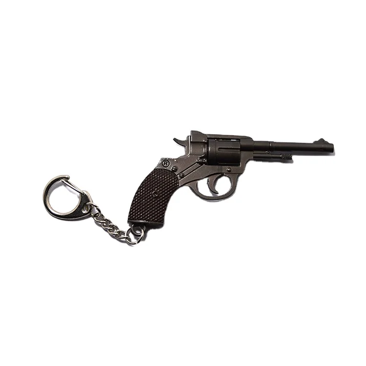 Custom 2021 Hot Sale Cute Mini Version Revolver and Handcuffs keyring Zinc Alloy Metal Pendant Key Ring Keychain