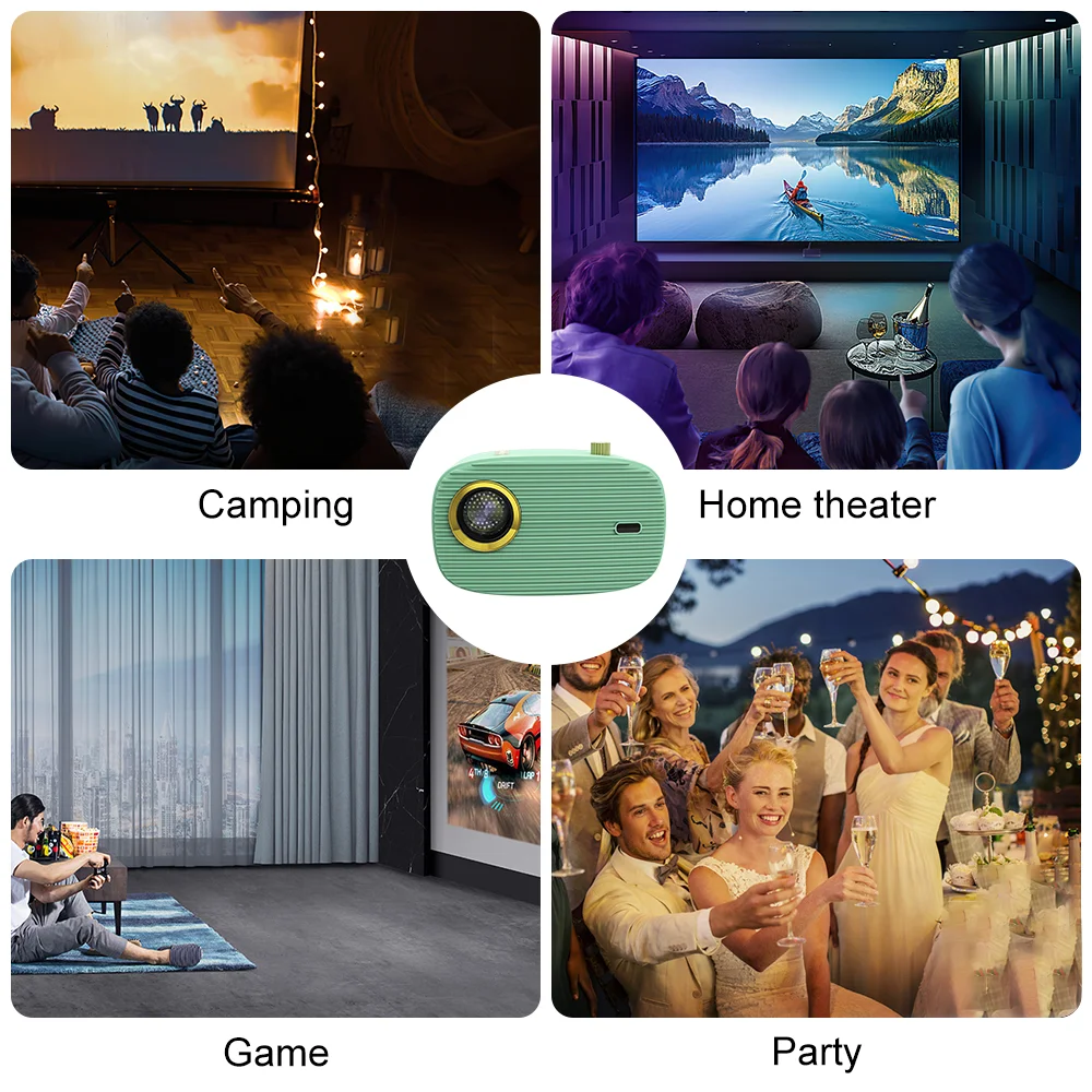 Factory LOW Price P28 MINI Projector Smart TV WIFI Portable Home Theater Cinema Sync Android 9.0 Phone Beamer LED Projector