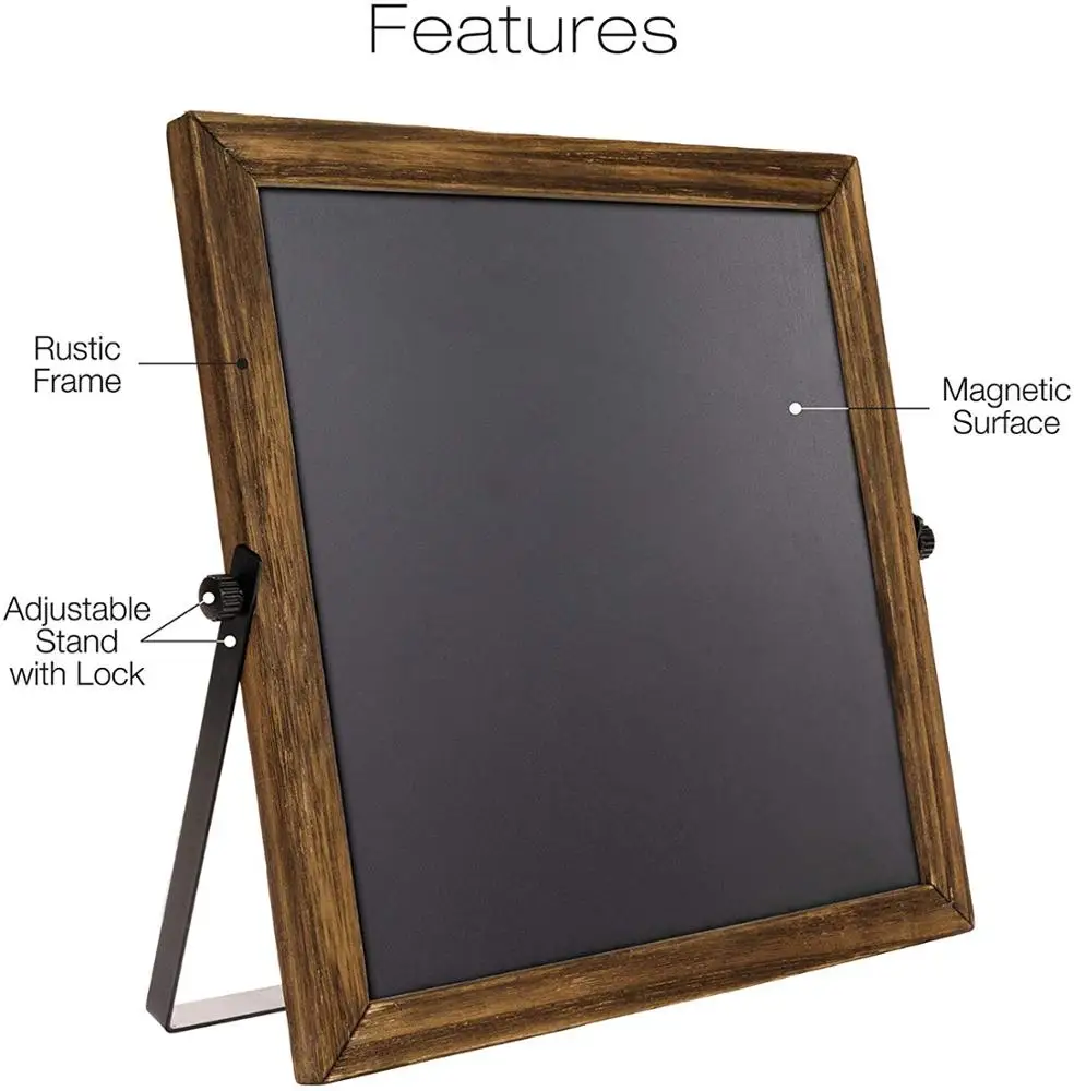Rustic  Wooden Frame Chalkboard Sign with Adjustable Stand