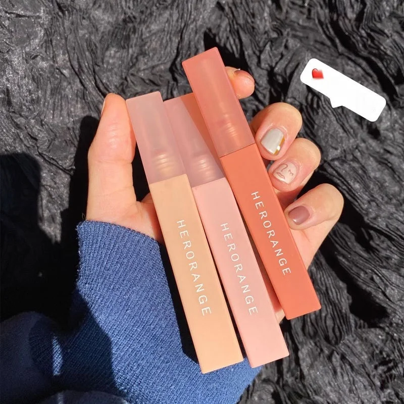  HERORANGE водостойкая жидкая губная помада oem make up 6 оттенков с милой упаковкой минеральная MSDS