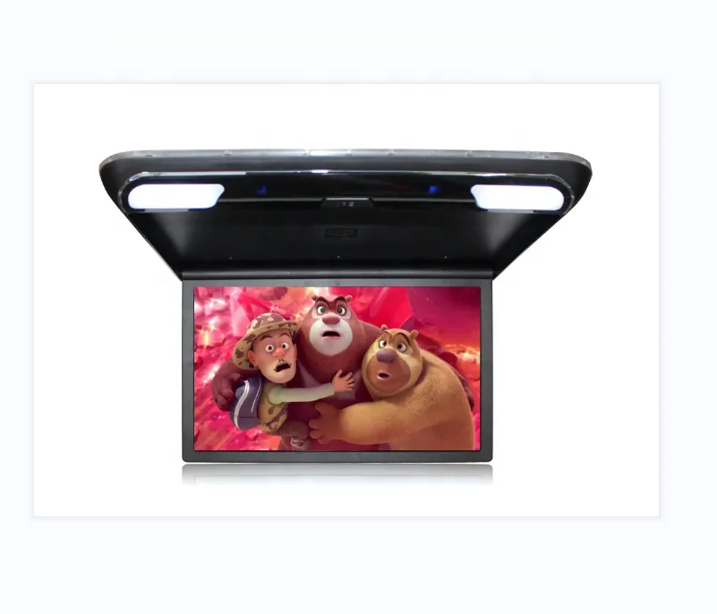 15.6 inch multilingual Bluetooth smart screen  ceiling mounted car flip display  automotive entertainment systems