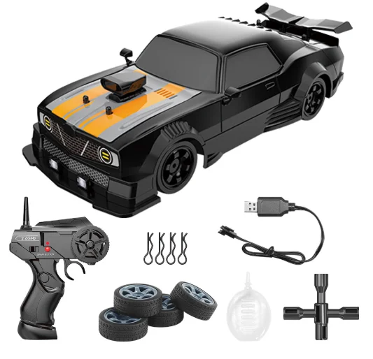 1/16 Scale Electric High Speed Racing Cars 18km/h 2.4GHz 4WD Model Radio Controlled Spray Drift Cars For Kids