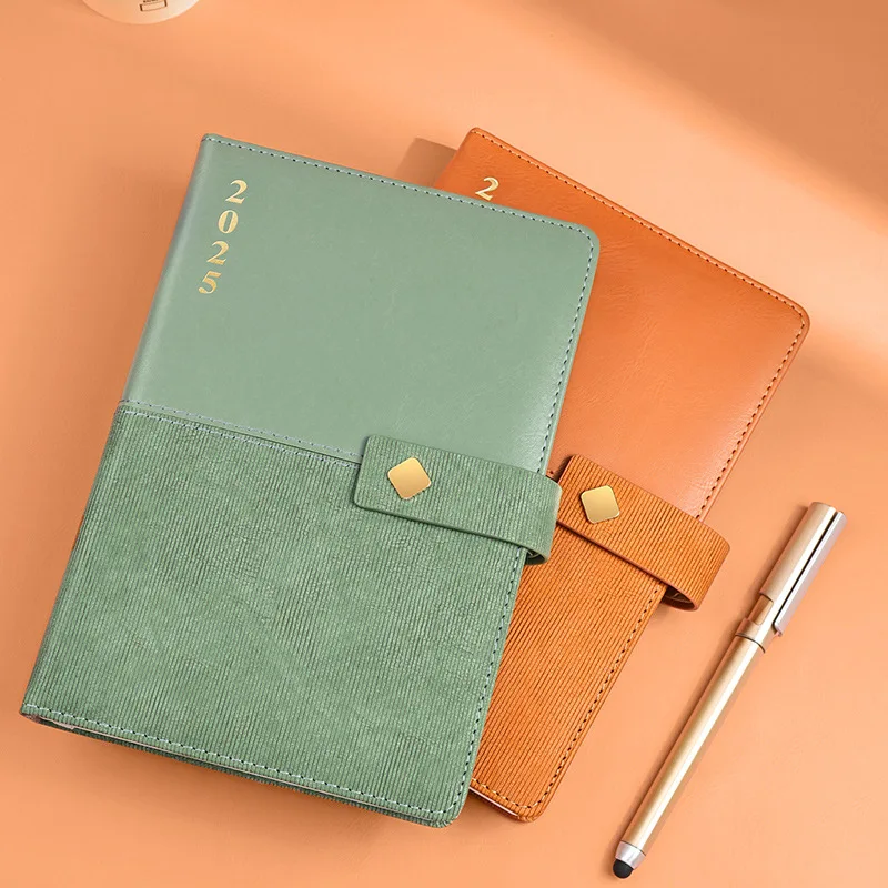 Fashion splicing buckle 2025 efficiency schedule, business work efficiency manual, notebook customization