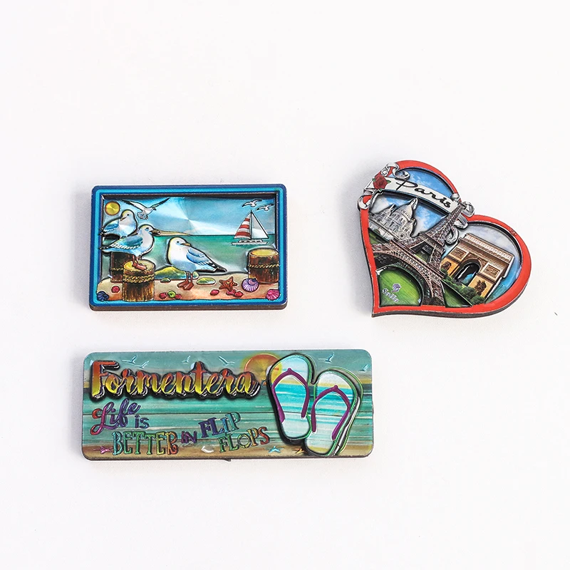 Factory supplier sevilla touist souvenir 3d wooden fridge magnet