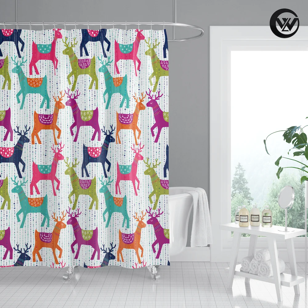 Waterproof Christmas Gift Free Shipping Children Bath Shower Curtains Liner, Fashion Cartoon Cute Bathtub Bathroom Curtain/