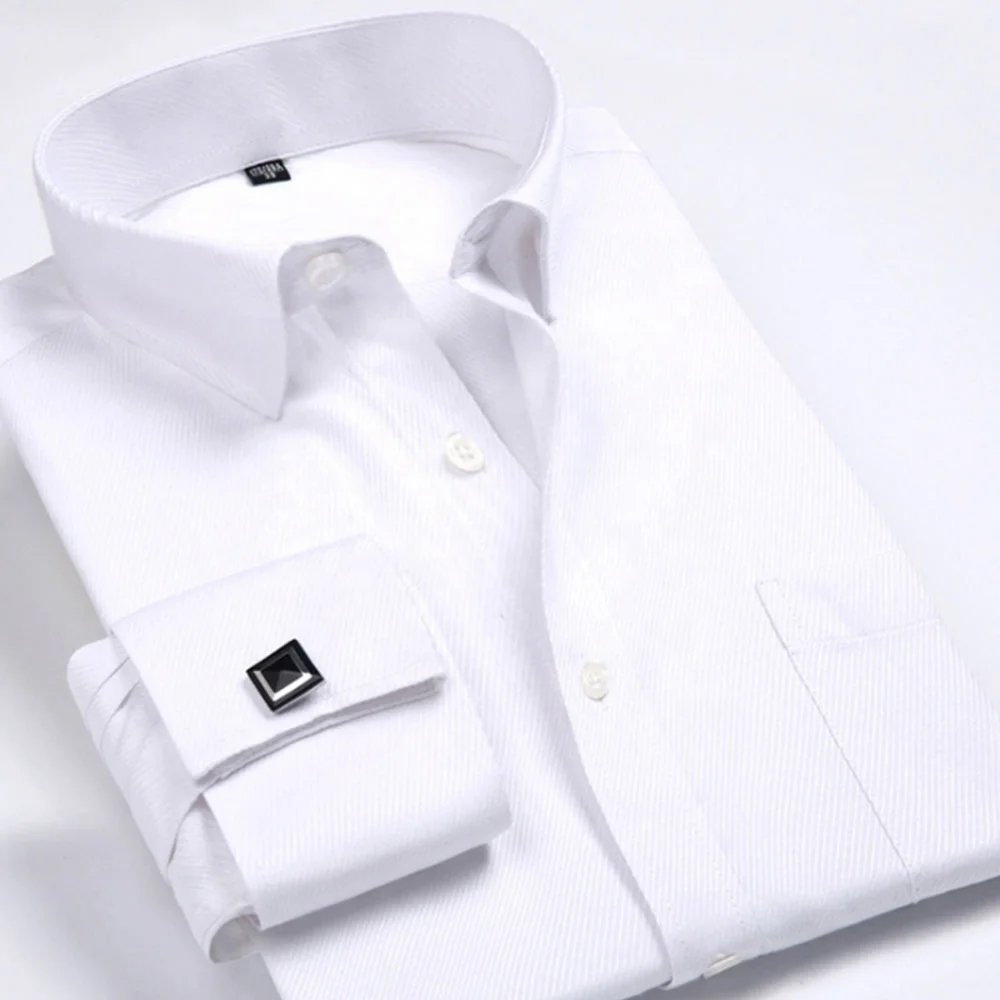 
Горячая мода оптовая продажа французские запонки для рубашки с длинным рукавом Бизнес Мужская рубашка 