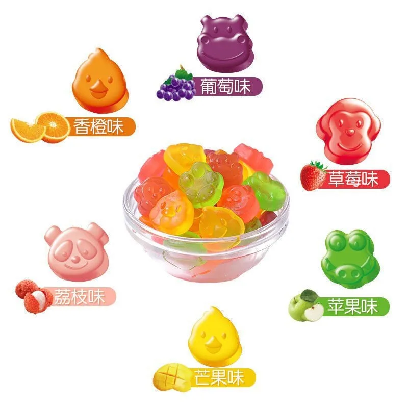 Большие пакеты gummy candy bear Le Chew Q для фруктов смешивание и сочетание мелких снэков сэндвич-конфет