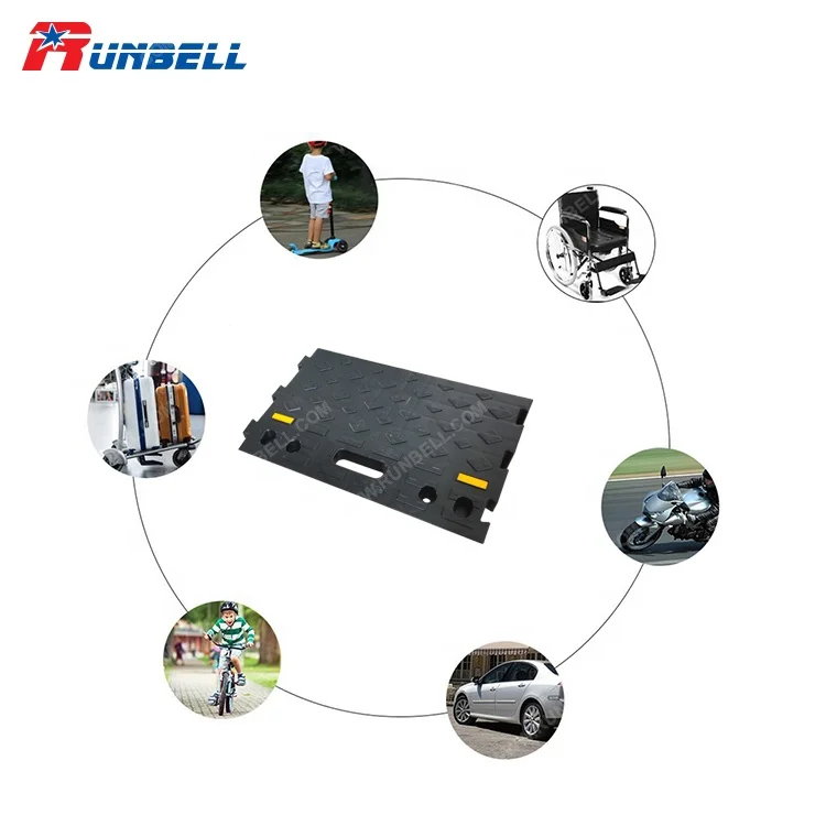 Durable Flexible Road Safety Vehicle Plastic Interlocking Step Ramp For Garage/ Warehouse/Home Used for Wheelchair