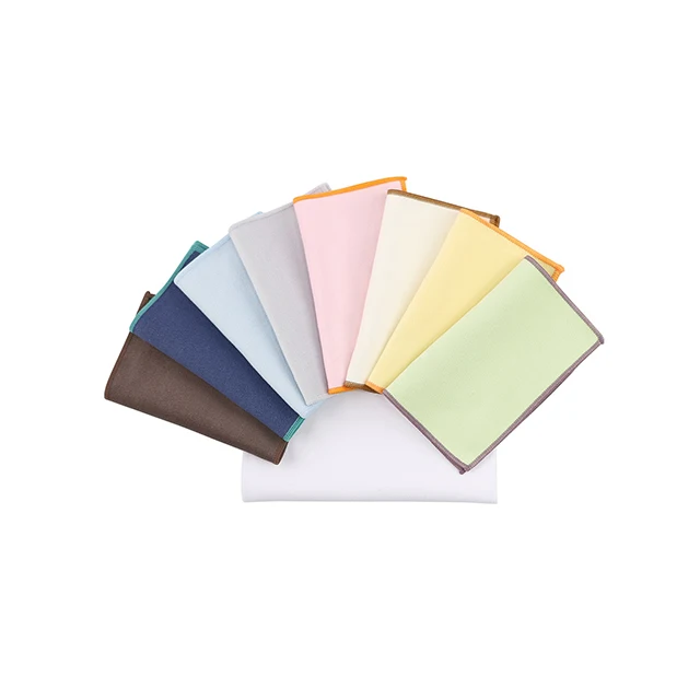 15x18 Suede Stitching edge Lens cloth Microfiber Optical Cleaning Cloth White Ivory Yellow Pink L.green L.Blue Navy Brown Grey