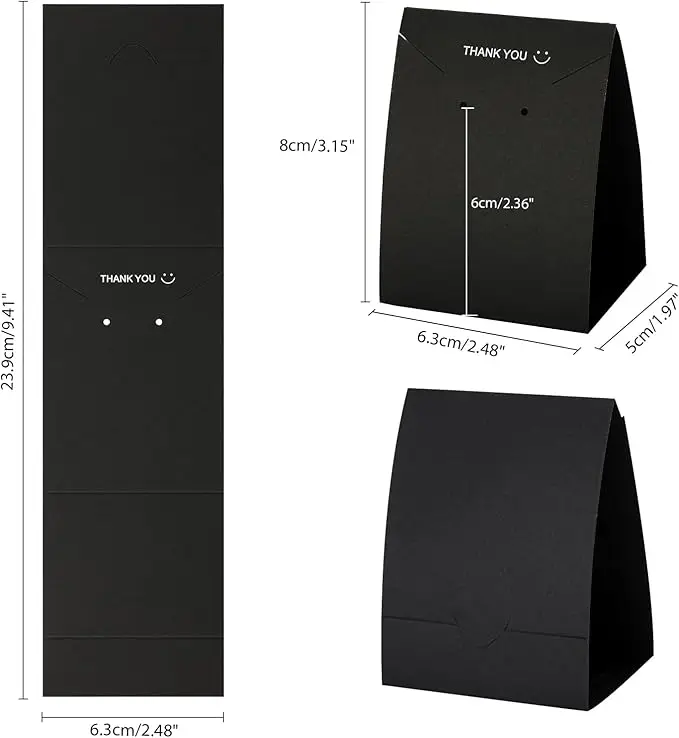 Custom Earring Display Cards White Standing Jewelry Display Cards Jewelry Holder Cards for Small Business Jewelry Supplies