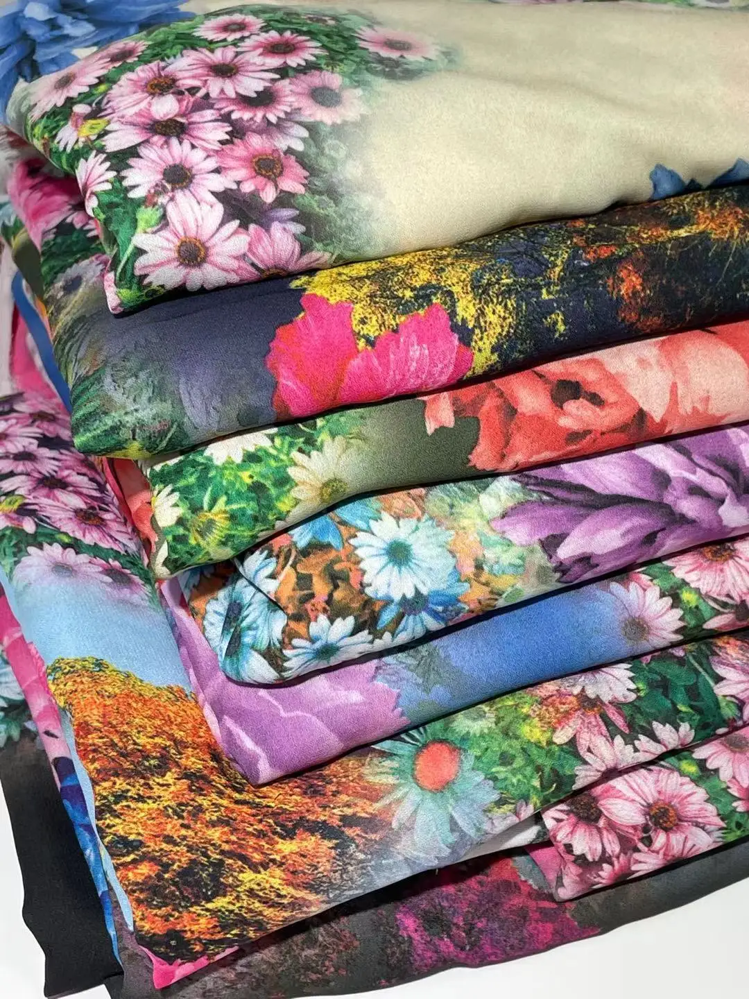 
High Quality And Cheap Price chrysanthemum in digital print of polyester for long dress 