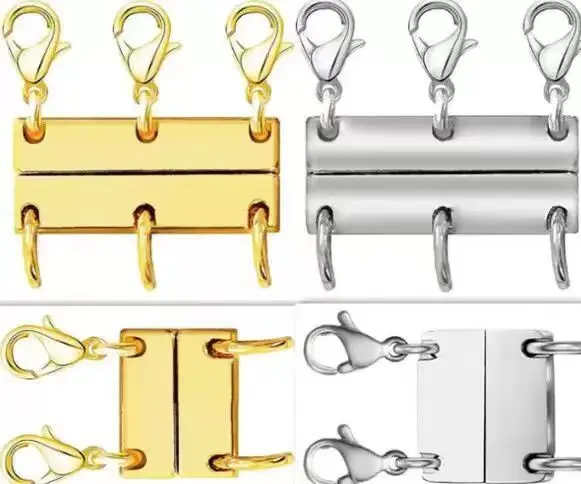 circular Double-sided  Lobster Clasp Jewelry connect Clasps  Clasps For Flat Leather Bracelet Connecting buckle Link chain