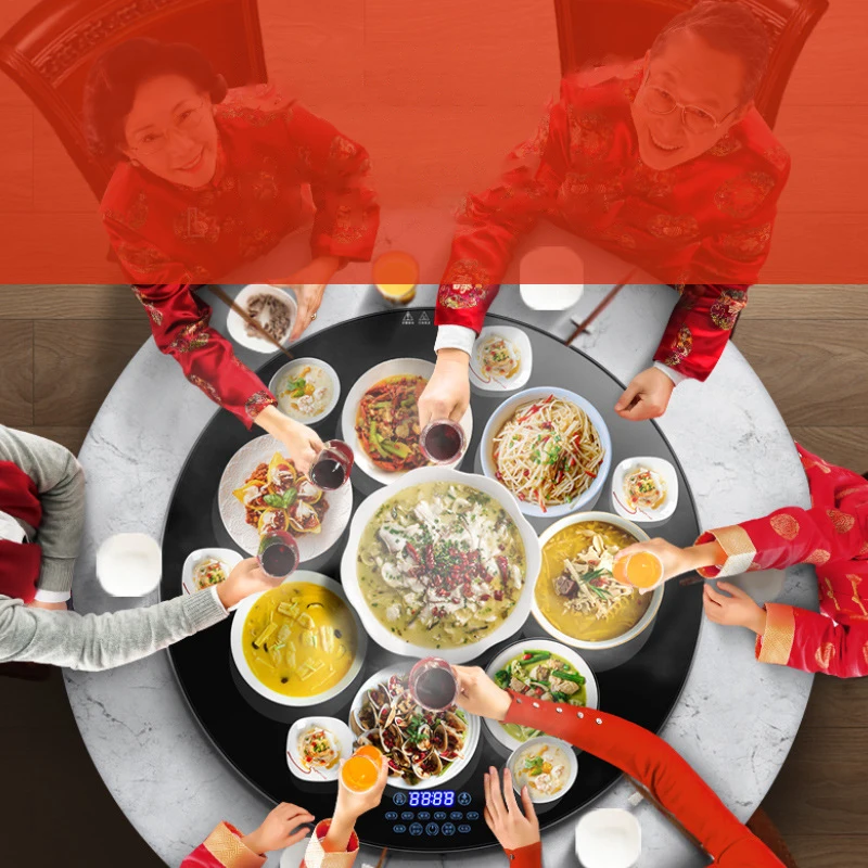 table meal insulation glass hot tray Multi-functional Heating Board Table heating board induction cooker hot pot