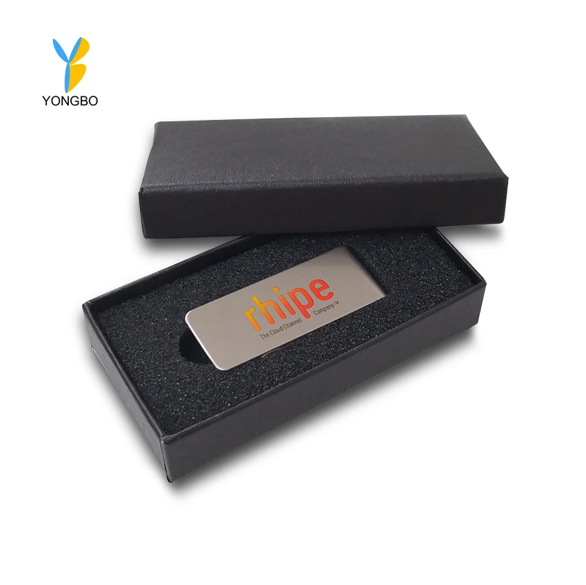 Popular Design  Money Clip Custom Hardware Metal Blank Clip with Black Box