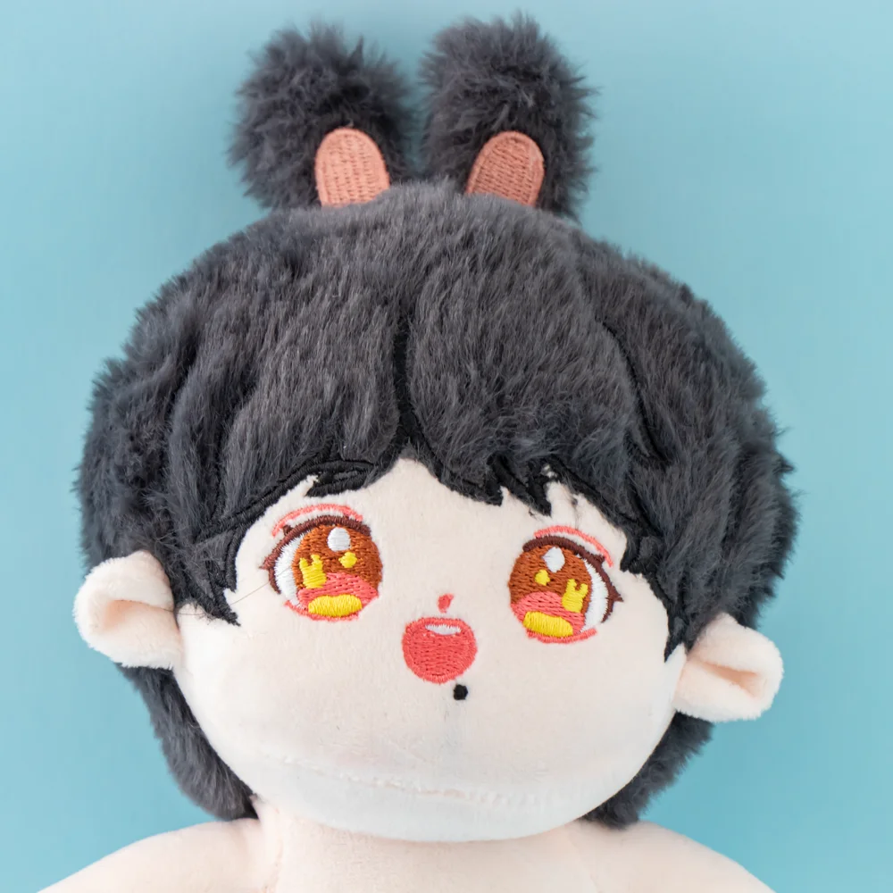 Hot selling cute anime plush doll custom doll rabbit ears naked human cotton doll