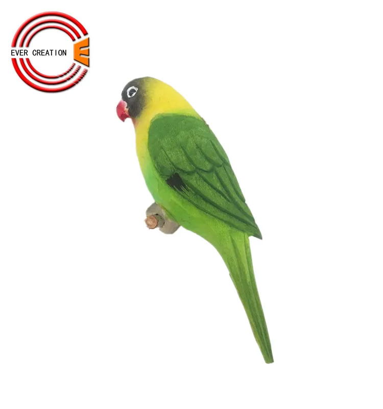 hot sale 100% hand carved animals wooden parrot