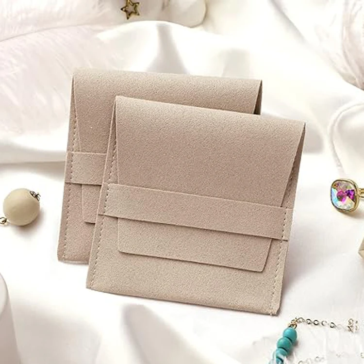 Custom luxury Microfiber Jewelry Pouch with Band,  jewelry packaging bag for Bracelet Necklace jewelry Packaging display