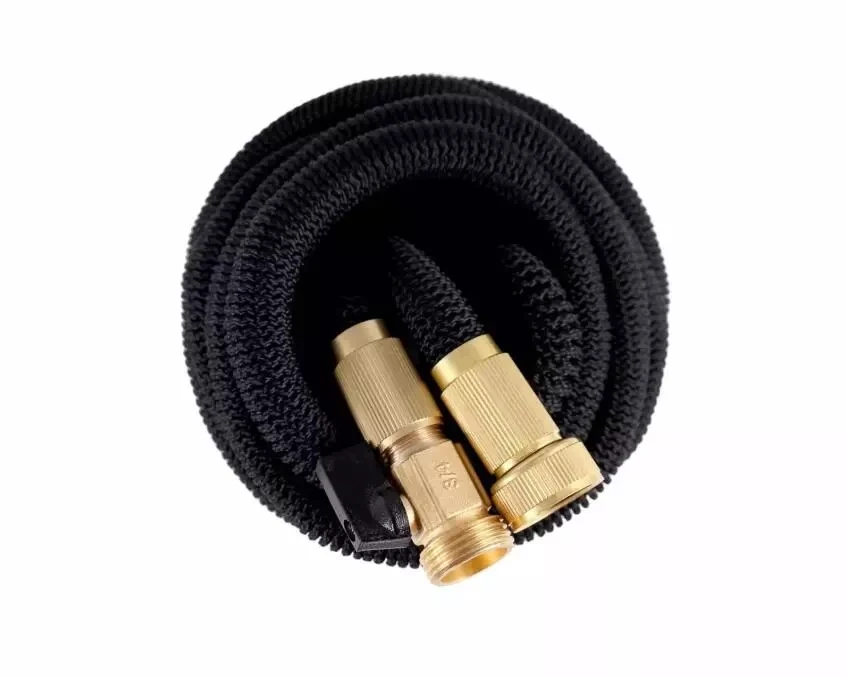 
New 2021 75 Ft Garden Expandable Hose Extra Strong Water Hose with 8 Function Zinc Nozzle, Solid Brass Fittings 