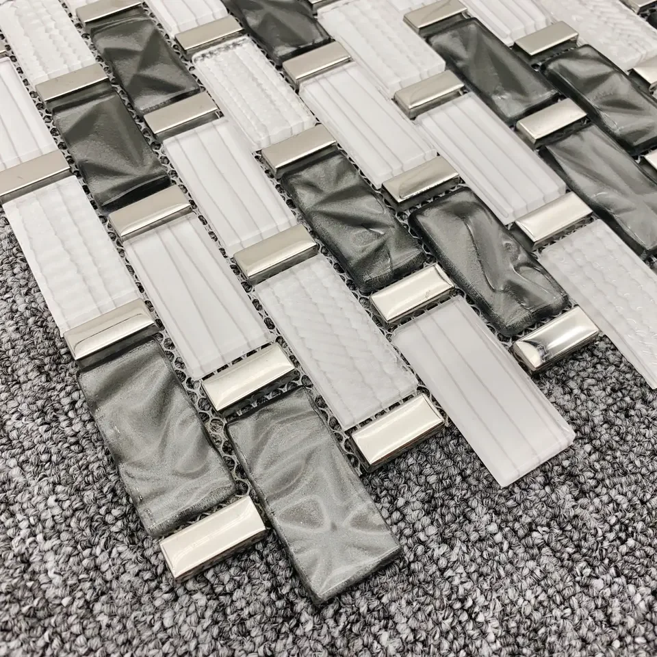 Factory High Quality Tile Waterjet Marble Mosaic Tile Kitchen Decorative Glass Mosaic