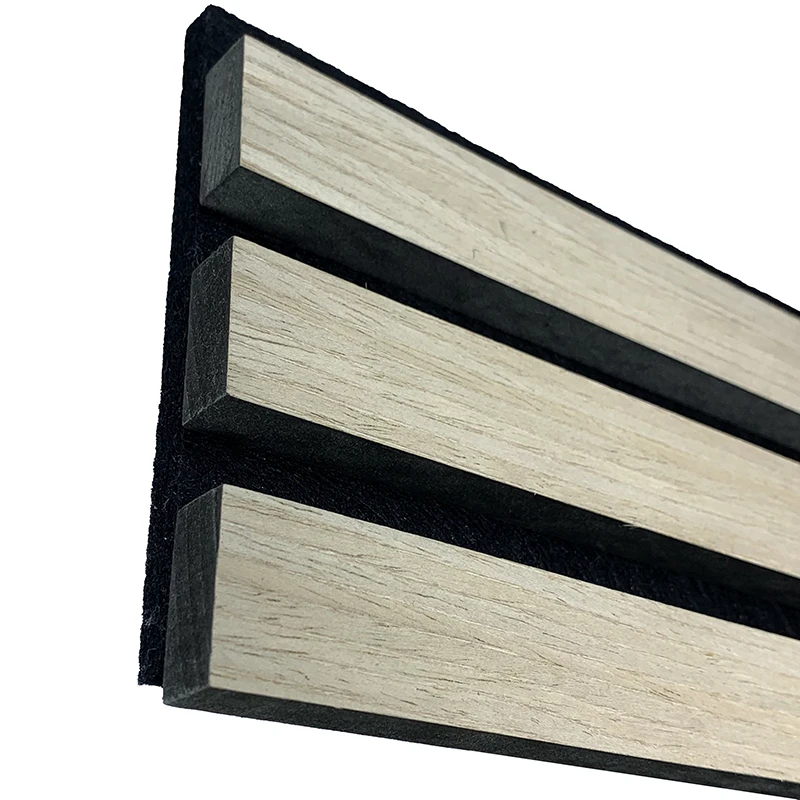 Polyester fiber grille sound absorbing board Fireproof moisture-proof flame retardant strip wood board cladding