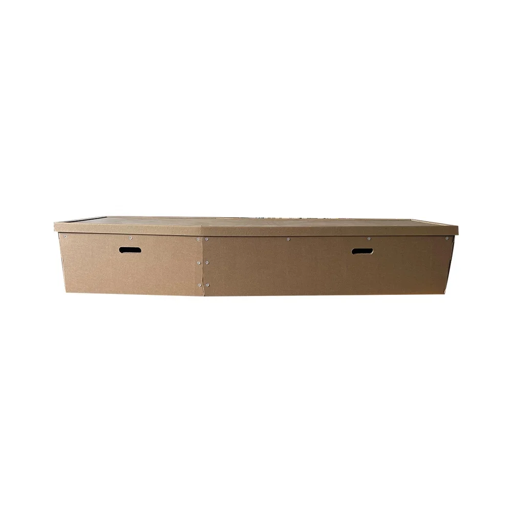 European Style Portable Cardboard Coffin for Adult Urns Easy Shipping MDF Wood Paper Casket for Funeral Homes Cremation Ashes