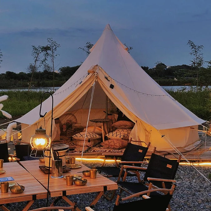 Роскошная уличная водонепроницаемая палатка для глаз 3 м 4 5 6 семейная хлопковая парусиновая палатка-колокольчик Юрта