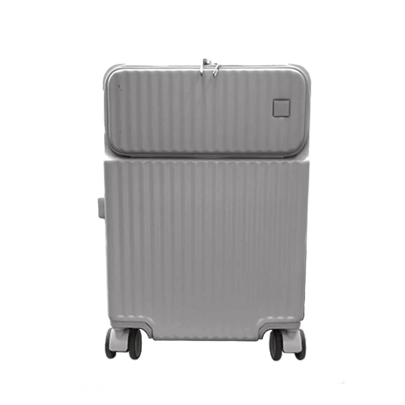Manufacturers Custom Logo ABS PC Material USB Charging Port Customizable LOGO TSA LOCK Hard Front Opening Luggage