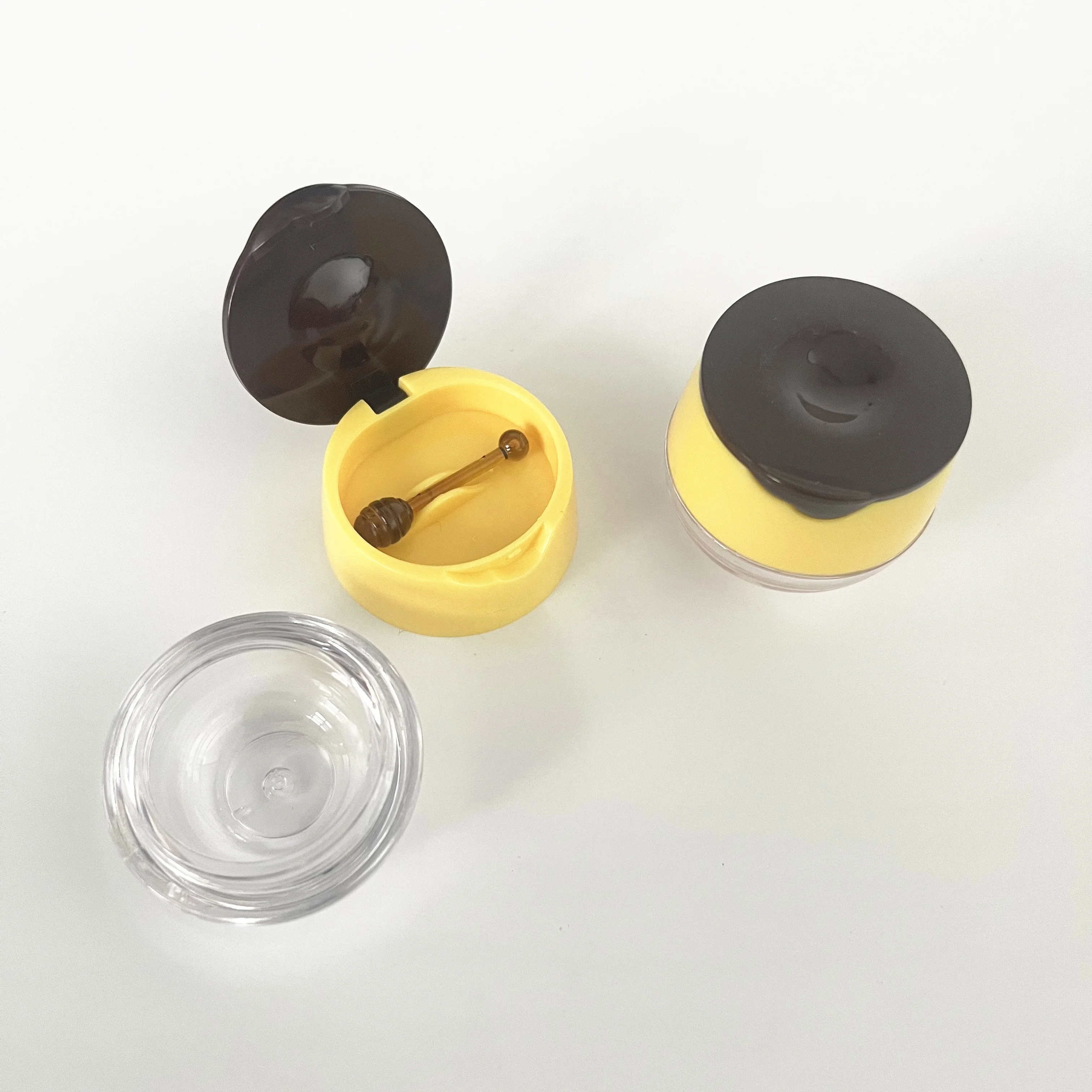 Hot selling Empty Cosmetic PP PET Plastic Cream jars with lids for Lip Scrub Lip balm container