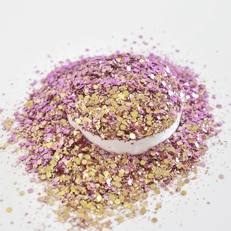 Hexagonal irregular mixed Glitter Powder Eco-friendly PET Solvent Resistant Cosmetic Grade Nail Art Eyeshadow Glitter Pigment
