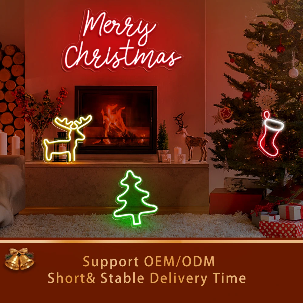 Hot Sales Dropshipping Manufacturer Neon Wedding Sign Outdoor Dance Merry Christmas Beer Dance LED Neon Sign RGB Custom