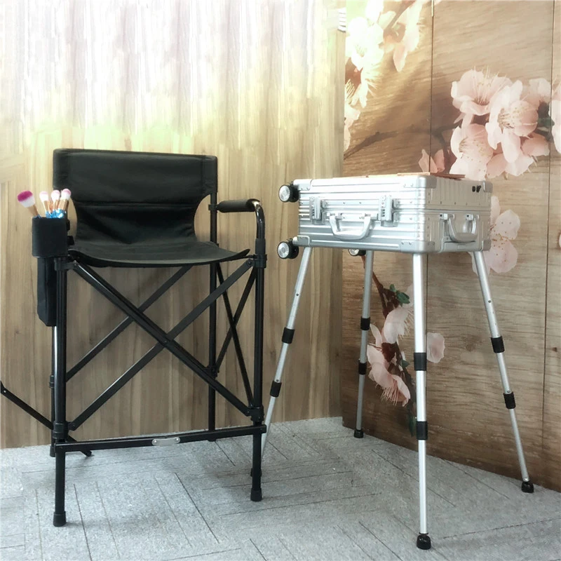 Custom portable foldable tall director telescopic chair for makeup artist