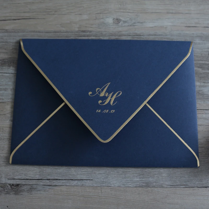 Elegant Transparent acrylic Wedding Invitations with Navy Blue Envelope for Engagement Greeting Cards