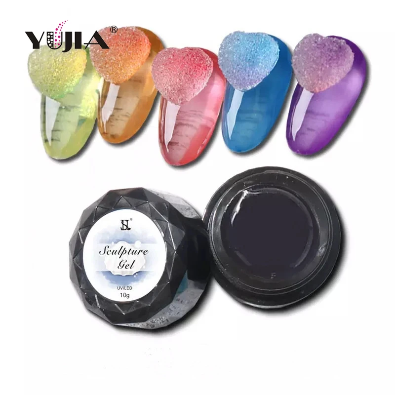 HS 2 colors Private Label 3D Sculpture Carving Uv Nail Gel Polish