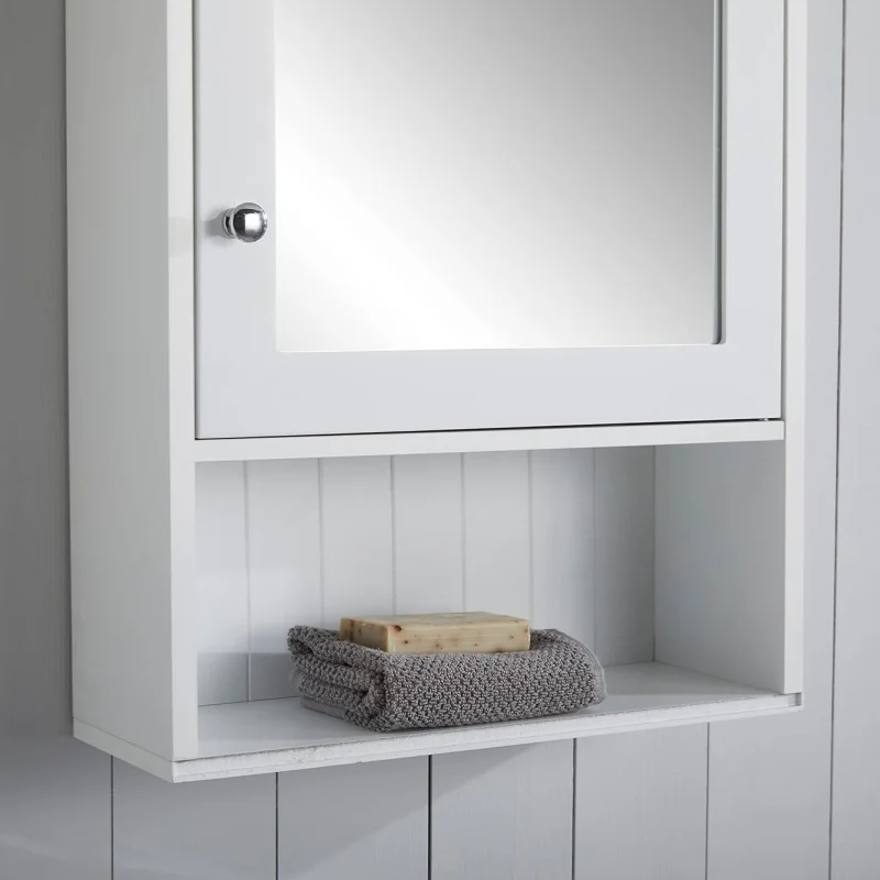 Wall Mounted Bathroom Cabinet With Open Shelf Reversible Hinges Bathroom Cabinets With Mirror Medicine Bathroom Mirror Cabinets