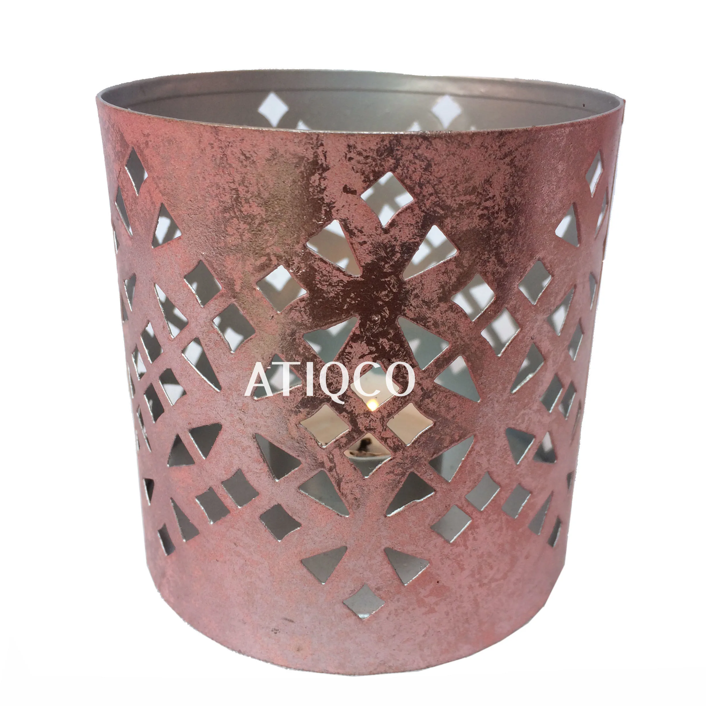 Taper Design Pink Iron Votive Flower Design Pink Metal Candle Holder Stylish & Modern Type Candle Holder Hot Selling Votive