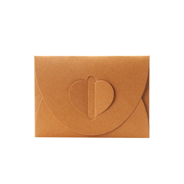 
Bulk Buying Heart Decoration Foldable Brown Kraft Paper Envelope For Office 