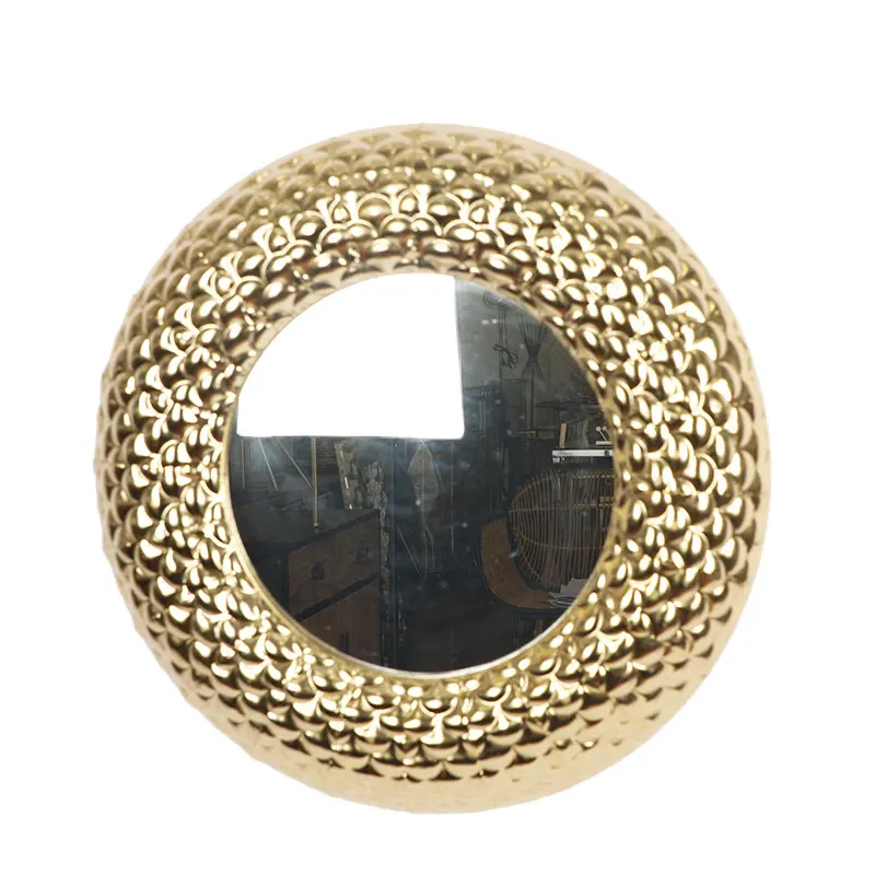 Высококачественное круглое домашнее украшение металлическое ремесло Золотое большое настенное зеркало большие зеркала декор для стены дома
